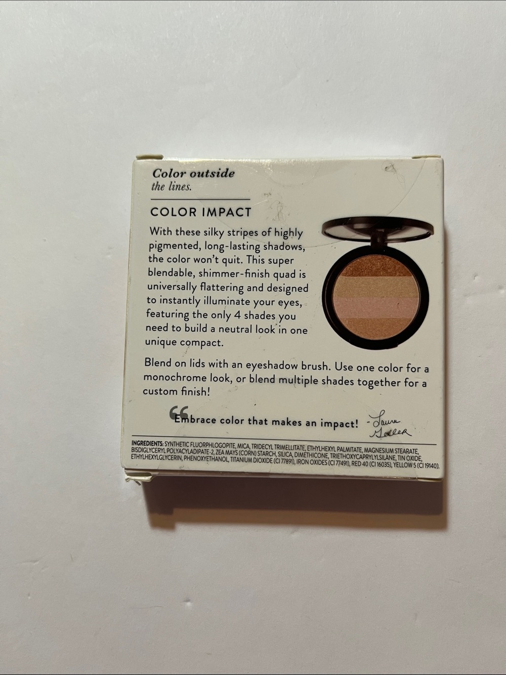 Laura Geller Neutral Four-Tone Eyeshadow Compact Mirror Included NWT